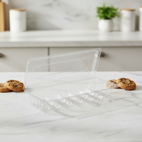 Scatola per Imballaggio Blister Trasparente in PET Ecologico Monouso con Stampa a Rilievo per Alimenti, Frutta, Insalata, Pane, Crema, Pranzo