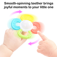 Lebensmittelechtes Silikon-Beißspielzeug für Babys Sensorisches Silikon-Rotationsrassel-Beißspielzeug für Zahnende Babys