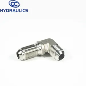 Stainless Steel 37 Degree Male JIC to JIC Bulkhead 90 Elbow Hydraulic Fittings