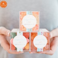 Boîte à noix en acrylique transparente, emballage personnalisé pour bonbons de mariage, boîte carrée élégante pour fruits secs