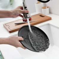 Robinet de cuisine professionnel flexible avec douchette extractible, poignée simple ou double, en acier inoxydable brossé, matériau personnalisable