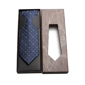 低最小起订量定制硬纸板领带礼品盒包装，带窗口透明