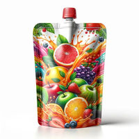 Pochette souple personnalisable de 100 ml et 250 ml avec bec verseur, résistante à l'humidité, en PE, écologique, pour emballage de liquides (jus de fruits)