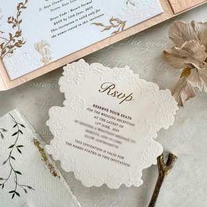 Suite d'invitations de mariage de luxe avec gaufrage – Prix de gros pour les entreprises d'événements - Product Image 5