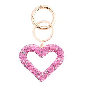 Bán buôn đất sét tình yêu rỗng ra mặt dây chuyền <span class=keywords><strong>Keyring</strong></span> đầy đủ Rhinestone kim cương Trái Tim Mặt dây chuyền pha lê Keychain cho cặp vợ chồng phụ nữ Quà Tặng - Product Image 2