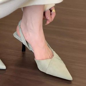 Sandalias francesas de tacón de aguja con punta cerrada, zapatos de hadas, zapatos de tacón de punta para primavera y verano 2026 - Product Image 1