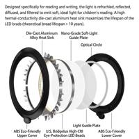Lampe de bureau LED avec base en métal, commande tactile, 95 CRI, réglable, alimentation CA, émet une lumière vers le haut/vers le bas, idéale pour les étudiants en lecture/écriture/dessin