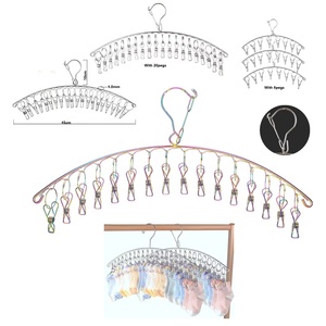 Rẻ hơn không trượt quần áo móc và thép không gỉ vớ móc áo với 20 chốt và màu sắc móc áo - Product Image 5