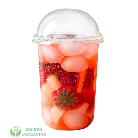 Pet Muffin Cup U Shape Disposable Milk Tea Plastic PP Cups