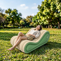 Ensemble de canapé gonflable d'extérieur moderne avec structure métallique, matelas pneumatique portable en polyester à gonflage rapide pour chambre à coucher, couleur personnalisable