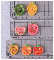 Kawaii 3D dessin animé enfant cuisine miniature semblant jouer jouets maison de poupée charme cuisson assiettes à pain résine fruits nourriture gâteau plateau de service