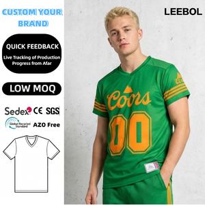 T-shirt à manches courtes col en V léger et respirant pour hommes Football américain pour vêtements d'équipe - Product Image 1