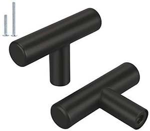 <strong>Matte</strong> <strong>Black</strong> Stainless Steel Modern Cabinet Drawer <strong>Knobs</strong> T-Bar Kitchen <strong>Door</strong> Handles for Dresser Bedroom Warehouse Villa Furniture - Product Image 1