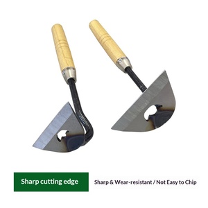 Pala de limpieza de corteza de acero al carbono templado, ultra afilada, con 4 cuchillas, mango de madera de 8.5CM, raspador de madera podrida, <span class=keywords><strong>azada</strong></span> pequeña - Product Image 3