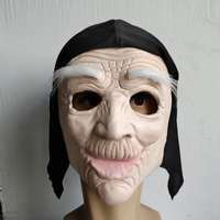 Masque de vieille dame chinoise pour Halloween, masque d'horreur Meng Po avec couvre-chef, couvre-chef de mascarade, fête d'Halloween
