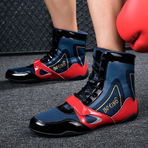 Zapatos de boxeo con cordones de piel sintética, ligeros, para entrenamiento, para hombres y mujeres, boxeo, artes marciales, gimnasio, entrenamiento - Product Image 2