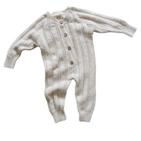 Combinaison pull-over en tricot personnalisée OEM ODM pour bébé nouveau-né en hiver Combinaison pull-over tricoté en coton pour bébé Fille Body à manches longues
