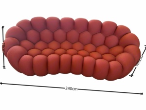 Canapé modulaire trois places en tissu capitonné style français <span class=keywords><strong>Bobois</strong></span> pour salon d'hôtel et centre commercial - Product Image 3