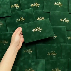 <span class=keywords><strong>Enveloppe</strong></span> en papier velours pour emballage de bijoux, <span class=keywords><strong>couleur</strong></span>, taille et logo personnalisés, gaufrage et dorure, <span class=keywords><strong>enveloppe</strong></span> de créateur opulente pour boutique - Product Image 6