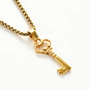 Colgante de Llave Pequeño de Acero Inoxidable, Plateado, Dorado, Negro, con Recubrimiento PVD al Vacío, Accesorios para Joyería DIY - Product Image 4
