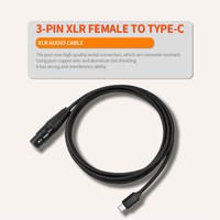 Câble de microphone femelle USB-C professionnel vers XLR Câble audio équilibré à 3 broches avec prise et lecture blindée OFC pour l'enregistrement en studio
