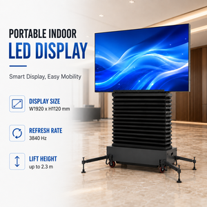 จอแสดงผล LED แบบพับได้ P1.2 สำหรับใช้งานภายในอาคาร ระบบไฮดรอลิก ยกขึ้นได้ พร้อมใช้งานทันที เหมาะสำหรับงานอีเว้นท์ นิทรรศการ และการประชุม - Product Image 3
