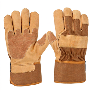 Gants de travail en cuir avec bouts des doigts texturés, bracelet élastique antidérapant, gants de sécurité polyvalents pour monteurs canadiens - Product Image 1