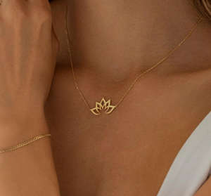 สร้อยคอรูปทรงเรขาคณิตลายดอกไม้แมนดาลา ชุบ PVD สแตนเลส เครื่องประดับแฟชั่น รูปทรงโยคะ ดอกบัว จักระ สร้อยคอสำหรับผู้หญิง ของขวัญ - Product Image 2