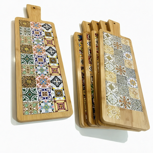 Tabla de Cortar de Madera Ecológica de Alta Calidad, Hecha a Mano con Superficie Impresa en Esmalte Duradero para Servir y Cortar en la Cocina - Product Image 1