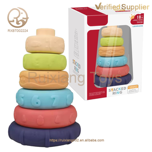 Approvisionnement d'usine éducation sensorielle Montessori Silicone souple jouet de nidification anneau empilé Silicone bébé Silicone anneau empilé - Product Image 3