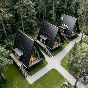 Maisons préfabriquées en bois de 50 m2 au <span class=keywords><strong>Portugal</strong></span>, en Roumanie, en Bulgarie et en Australie - Prix pour les projets de villas de vacances - Product Image 4
