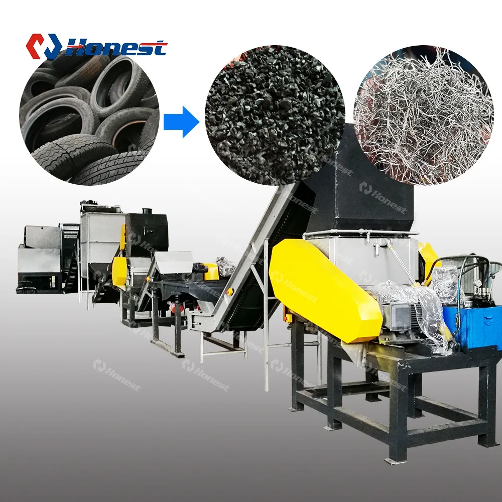 Machine de recyclage de pneus, ne prend pas de place, produit en granulés et poudre de caoutchouc
