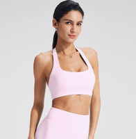 Soutien-gorge de sport respirant transfrontalier pour femme, style licou, pour le yoga estival, avec rembourrage intégré et dos sexy – Soutien-gorge de sport taille moyenne