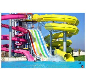 大人の屋外ウォータースポーツ商業アクアテーマパーク機器リゾート場所カスタムグラスファイバーウォータースライドグループ - Product Image 1