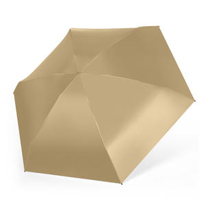 Sombrilla Dorada Pequeña, Sombrilla de Sol de 220G con Apertura Manual, Varillas de Aleación, para Viajes, Días Soleados y Lluviosos, Compacta y Plegable - Product Image 5