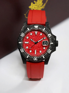 Montre personnalisée avec mouvement Ronda Sapphire, boîtier en fibre de carbone forgée à 100 % de 40 mm, luminescent, avec bracelet de 20 mm pour homme - Product Image 6