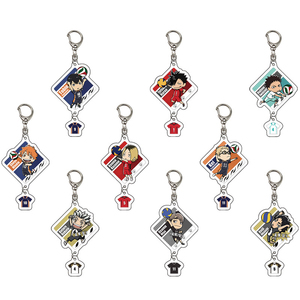 Porte-clés pendentif personnalisé en acrylique transparent, motif dessin animé UV mignon de volley-ball pour jeune public, bijou tendance, cadeau pour ami - Product Image 1