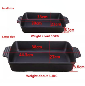 Venta al por mayor OEM ODM precio de fábrica restaurante resistente antiadherente rectángulo <span class=keywords><strong>Mini</strong></span> fundición de hierro fundido pescado Pan - Product Image 2