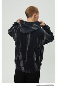 YSW013 Sudadera de Felpa Francesa Personalizada al por Mayor, 100% Algodón, 420 g/m², Gruesa, Lavada Vintage, Ecológica, Tie-Dye de Primavera, Talla Grande para Hombre - Product Image 4