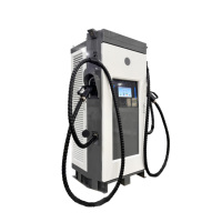 Nouvelle station de recharge pour véhicules électriques DC à double borne, 380V triphasé, 120KW, norme CE UE, câble de borne de 5 mètres, chargeur rapide commercial OCPP