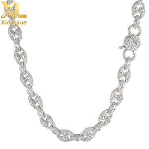 Fashion Hop Unique 12 MM Coffee Bean <b>Chain</b> Necklace <b>Iced</b> Out Zircon Gold Plated Women's Necklace Jewelry Anniversary - Product Image 4