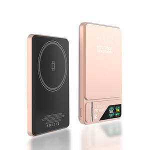Batterie externe magnétique ultra-fine en alliage d'aluminium LF17, charge rapide sans fil 15W, écran TFT, support intégré, entrée Type-C - Product Image 5