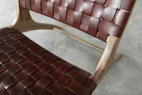 Chaise longue en bois Scandianavia Vintage Green Sage Boucle Mid Century Design Brunt Umber Marocain Chair Fauteuil