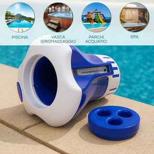 Dispensador de Cloro Flotante con Termómetro 17x19 Cm Flujo Ajustable para Piscinas - Product Image 5
