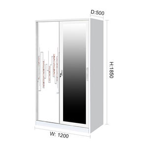 Vendita calda Lemari scorrevole Besi in metallo <span class=keywords><strong>camera</strong></span> <span class=keywords><strong>da</strong></span> <span class=keywords><strong>letto</strong></span> guardaroba con <span class=keywords><strong>specchio</strong></span> - Product Image 3