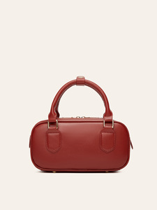 OEM Manufacturer Custom Designer Genuine Leather Unisex Mini Bowler Bag with Zipper Closure Waterproof - Product Image 3