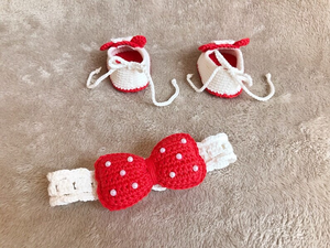 Conjunto de Zapatos de Bebé Hechos a Mano con Orejas de Dibujos Animados y Lazo, Zapatillas Suaves de Punto para Bebés que Empiezan a Caminar, Regalo para Guardería - Product Image 2