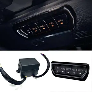 Interruptor integrado interior preto com iluminação frontal, painel auxiliar para Jeep Wrangler JL 2018+ Gladiador JT 2020+ JL1306