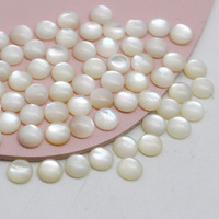 Natürliche Weiße Perlmutt-Cabochons, Rund mit Flacher Rückseite, DIY-Perlen für Ringe, Ohrringe, Schmuckherstellung und Bastelbedarf