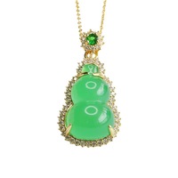 Collier pendentif en calcédoine verte Ximang 2026, agate en forme de gourde, vente en gros d'usine, diffusion en direct, génération S3071905